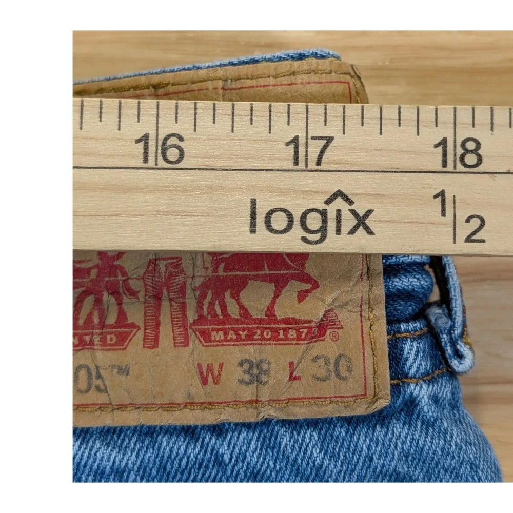 Levis 505 Regular Fit Mens Blue Medium Wash Straight Leg Denim Jeans 34x28